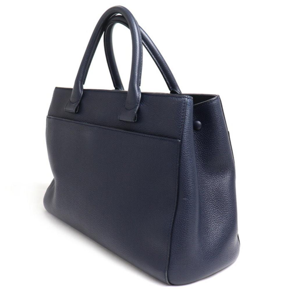 Navy Fabric Chanel Tote