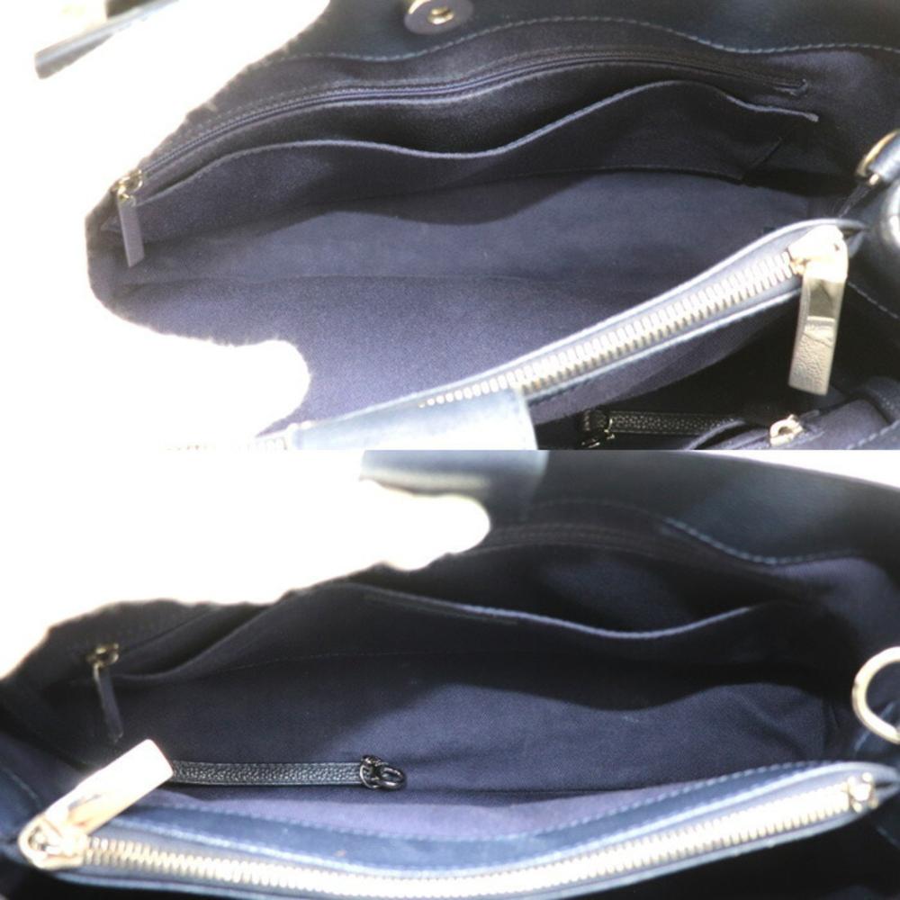 Navy Fabric Chanel Tote