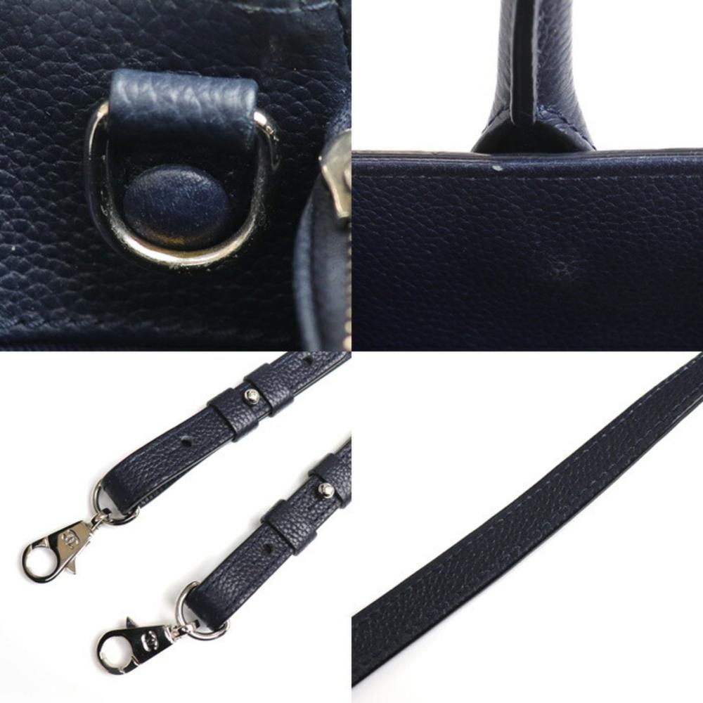 Navy Fabric Chanel Tote