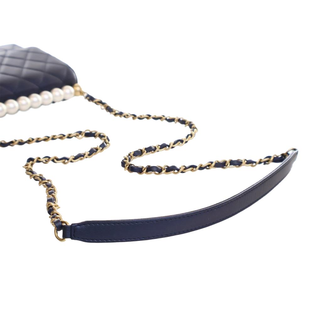 Navy Leather Chanel Flap Bag