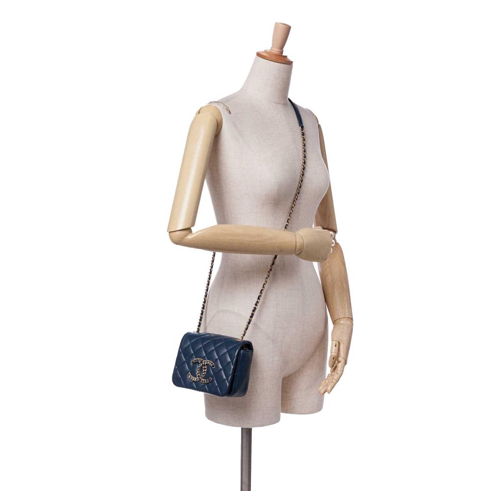 Navy Leather Chanel Flap Bag