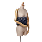 Navy Leather Chanel Clutch