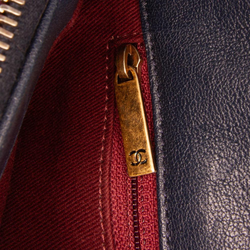 Navy Leather Chanel Flap Bag