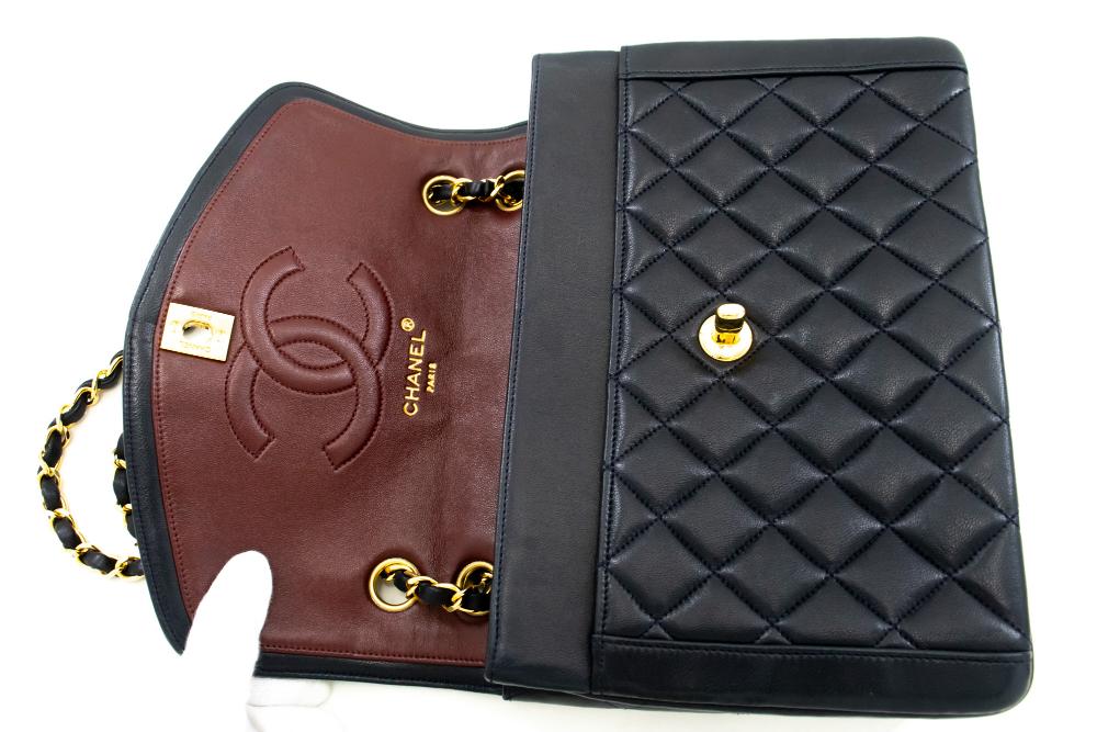 Navy Leather Chanel Flap Bag