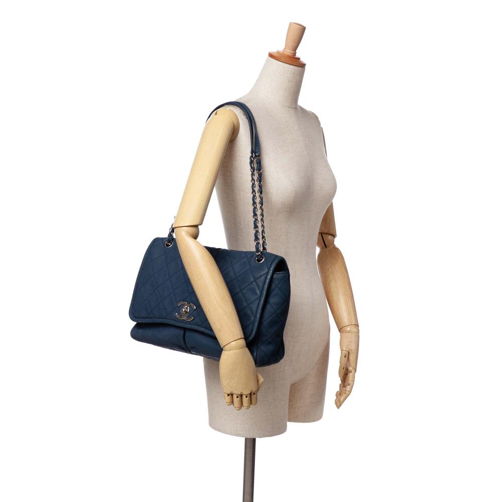 Navy Leather Chanel Flap Bag