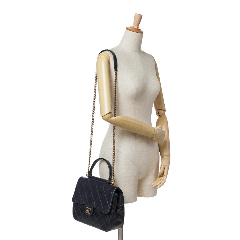 Navy Leather Chanel Flap Bag