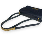 Navy Leather Chanel Shoulder Bag