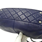 Navy Leather Chanel Tote