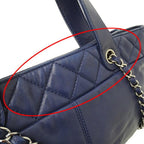 Navy Leather Chanel Tote