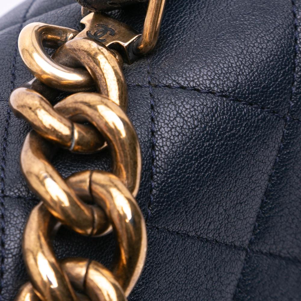 Navy Leather Chanel Flap Bag