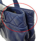 Navy Leather Chanel Tote