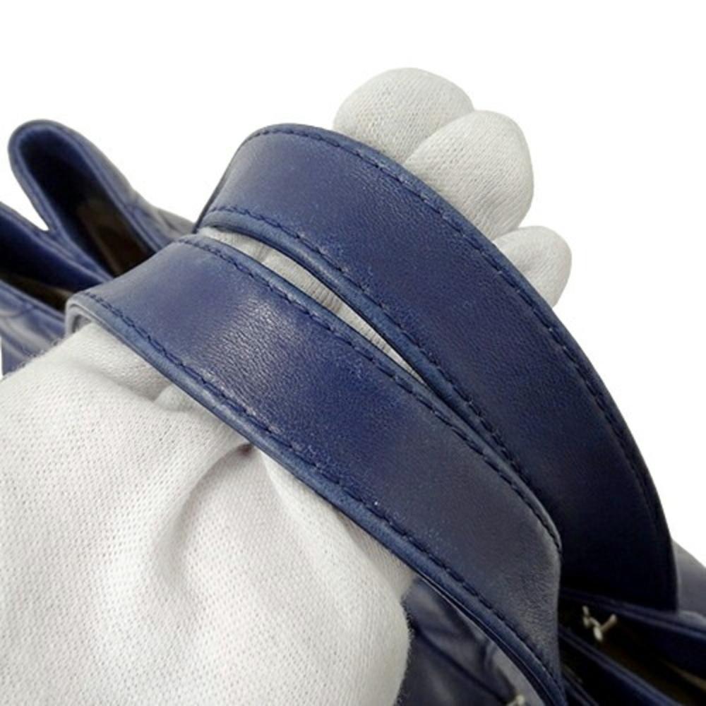 Navy Leather Chanel Tote