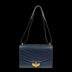 Navy Leather Chanel Shoulder Bag
