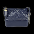 Navy Leather Chanel Shoulder Bag