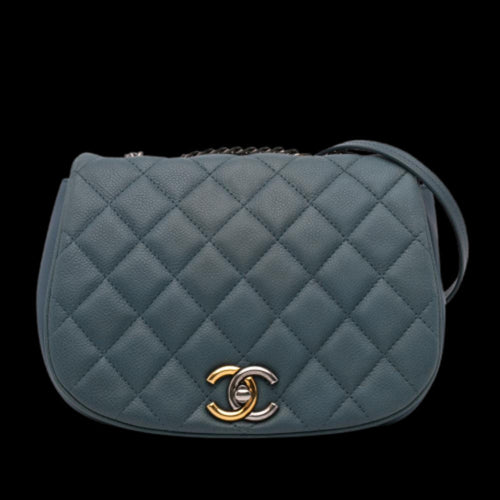 Navy Leather Chanel Flap Bag