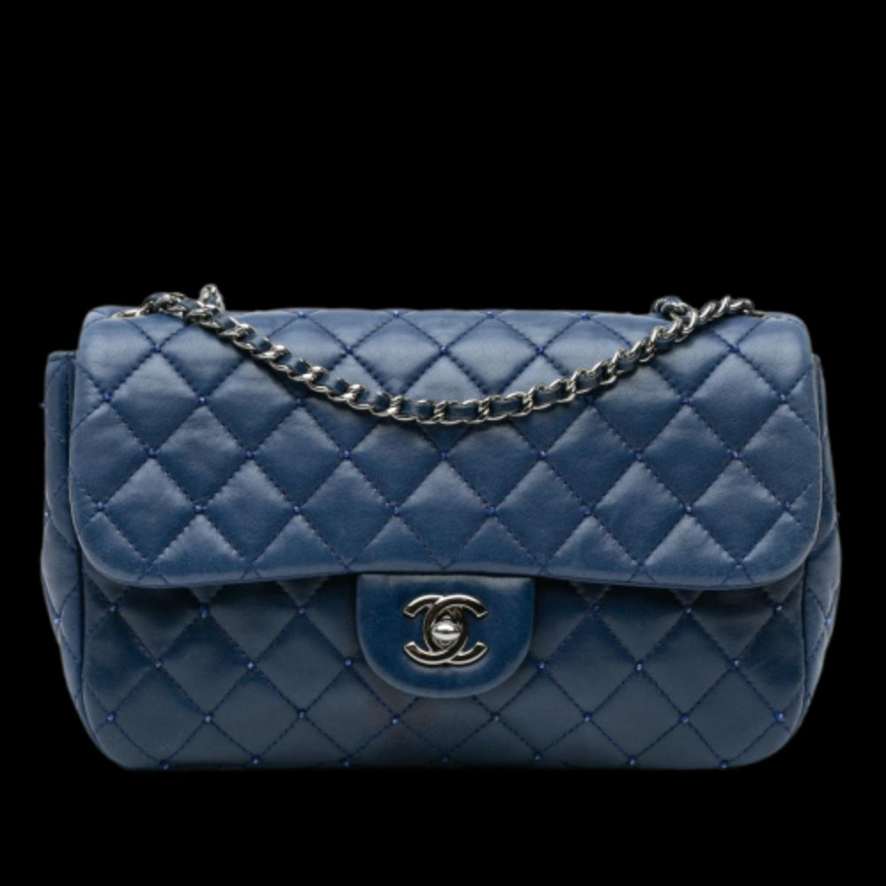 Navy Leather Chanel Flap Bag
