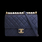 Navy Leather Chanel Flap Bag