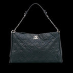 Navy Leather Chanel Tote