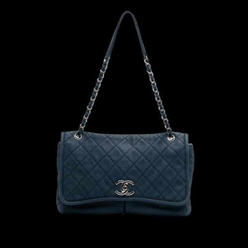Navy Leather Chanel Flap Bag