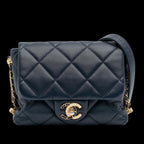 Navy Leather Chanel Flap Bag