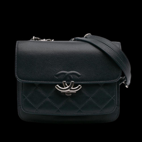 Navy Leather Chanel Flap Bag
