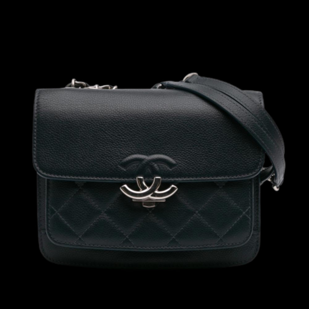 Navy Leather Chanel Flap Bag