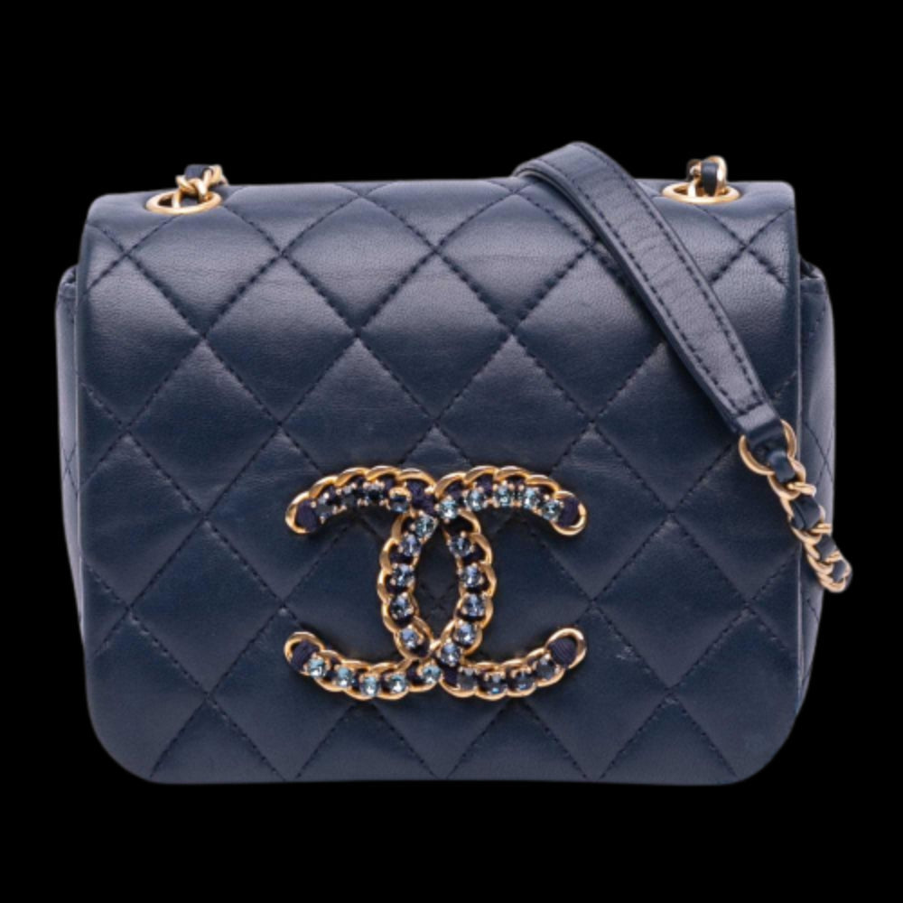 Navy Leather Chanel Flap Bag