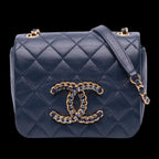 Navy Leather Chanel Flap Bag