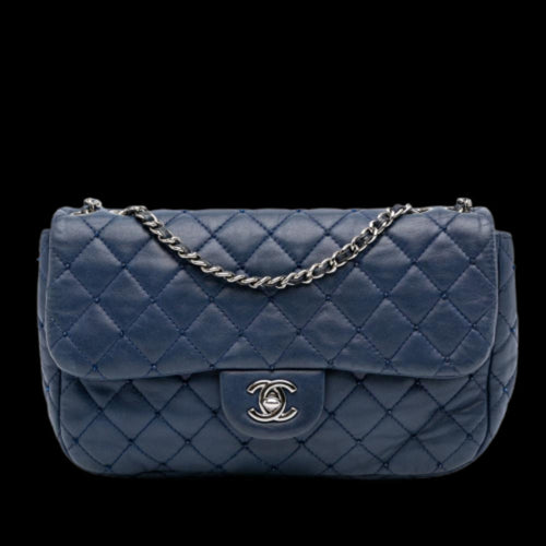 Navy Leather Chanel Flap Bag
