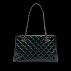 Navy Leather Chanel Shoulder Bag