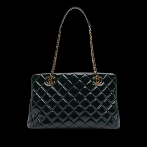 Navy Leather Chanel Shoulder Bag