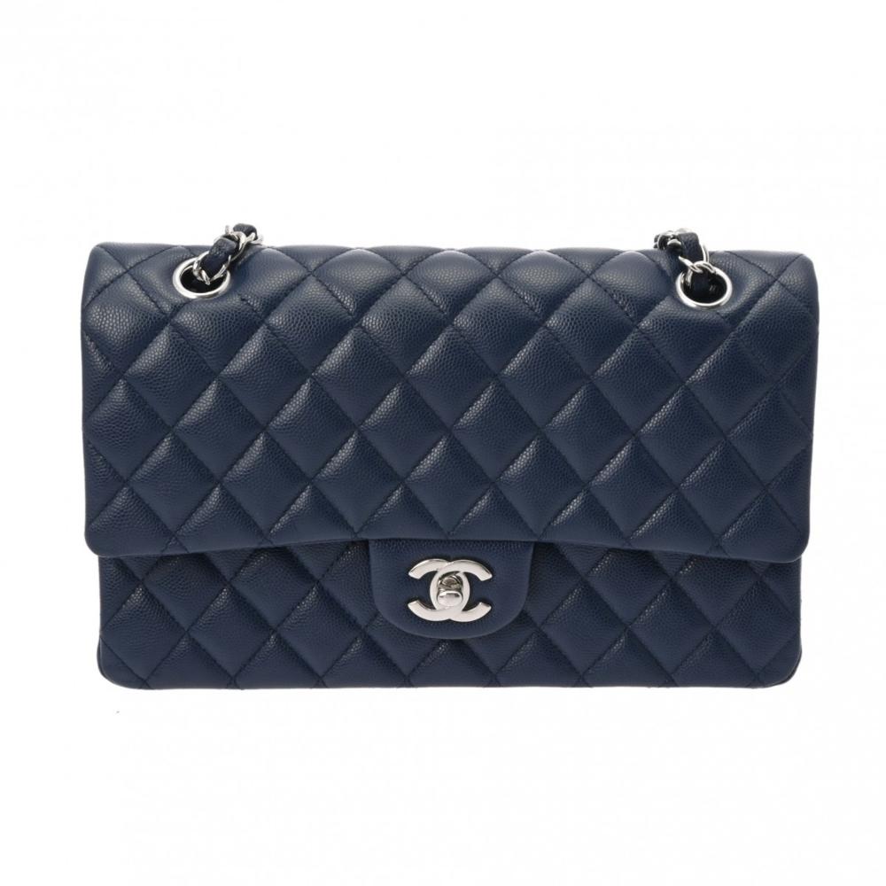 Navy Leather Chanel Flap Bag
