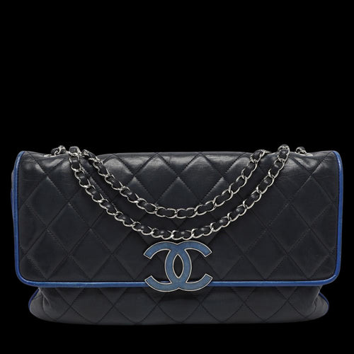 Navy Leather Chanel Flap Bag