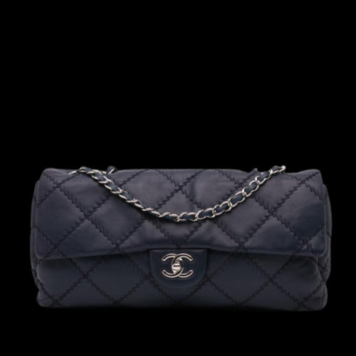 Navy Leather Chanel Flap Bag