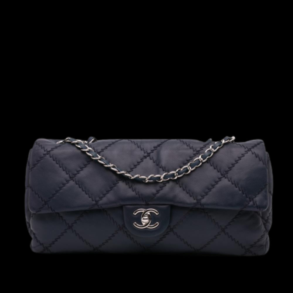 Navy Leather Chanel Flap Bag