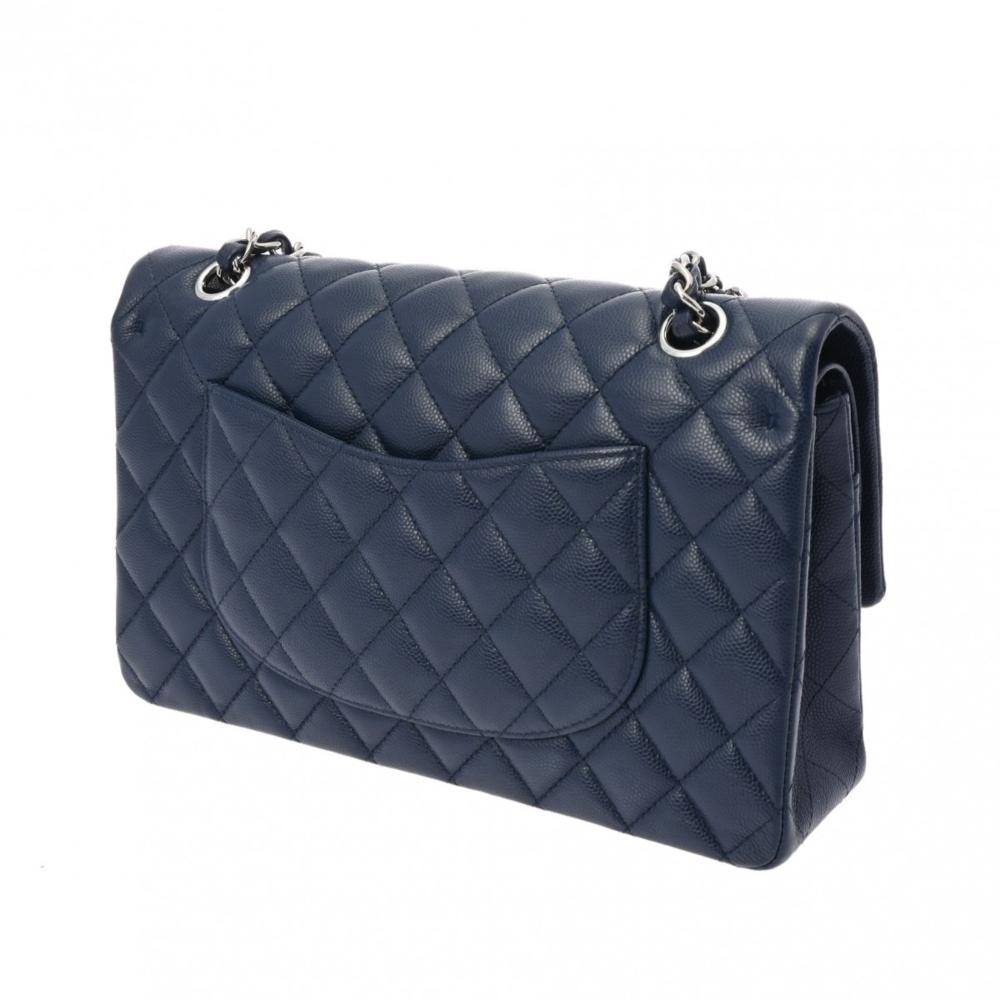 Navy Leather Chanel Flap Bag