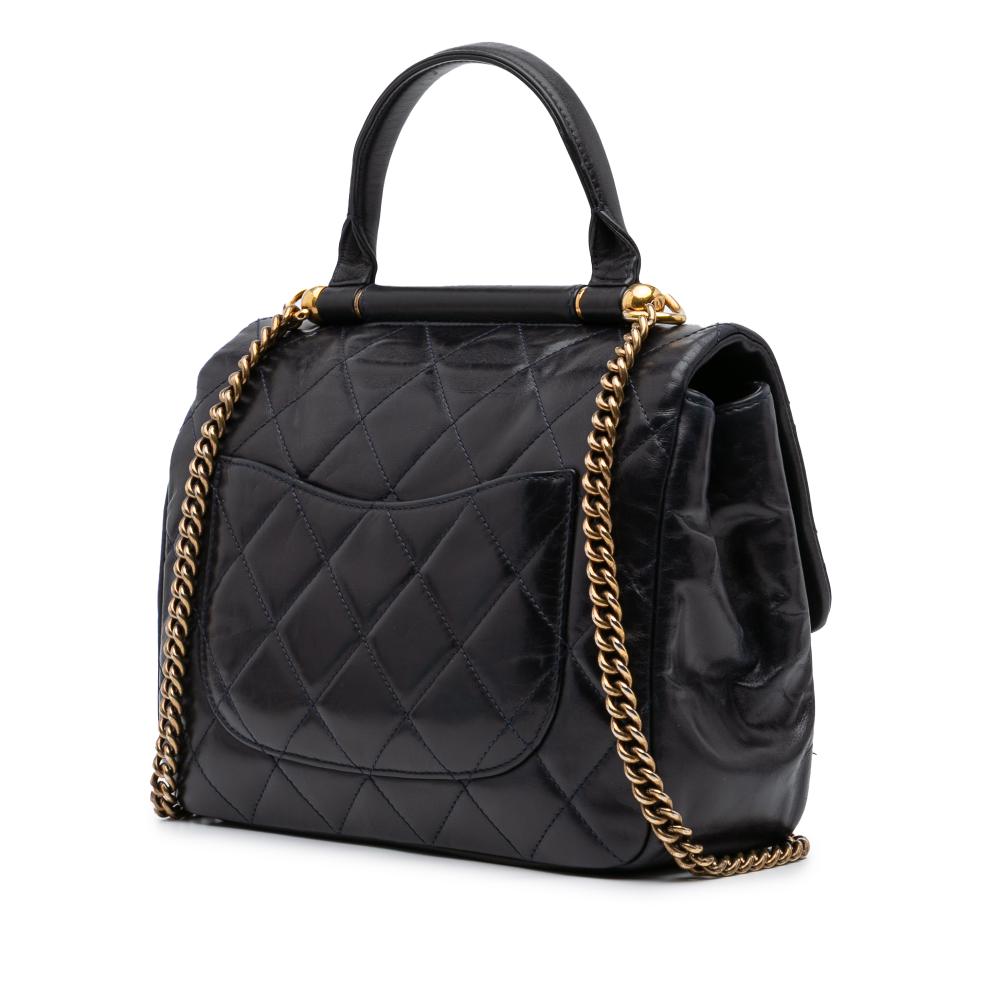 Navy Leather Chanel Flap Bag