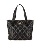 Navy Leather Chanel Tote