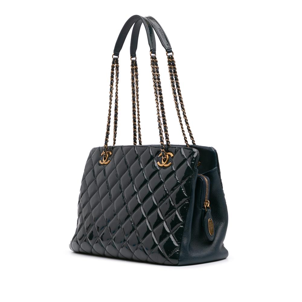 Navy Leather Chanel Shoulder Bag