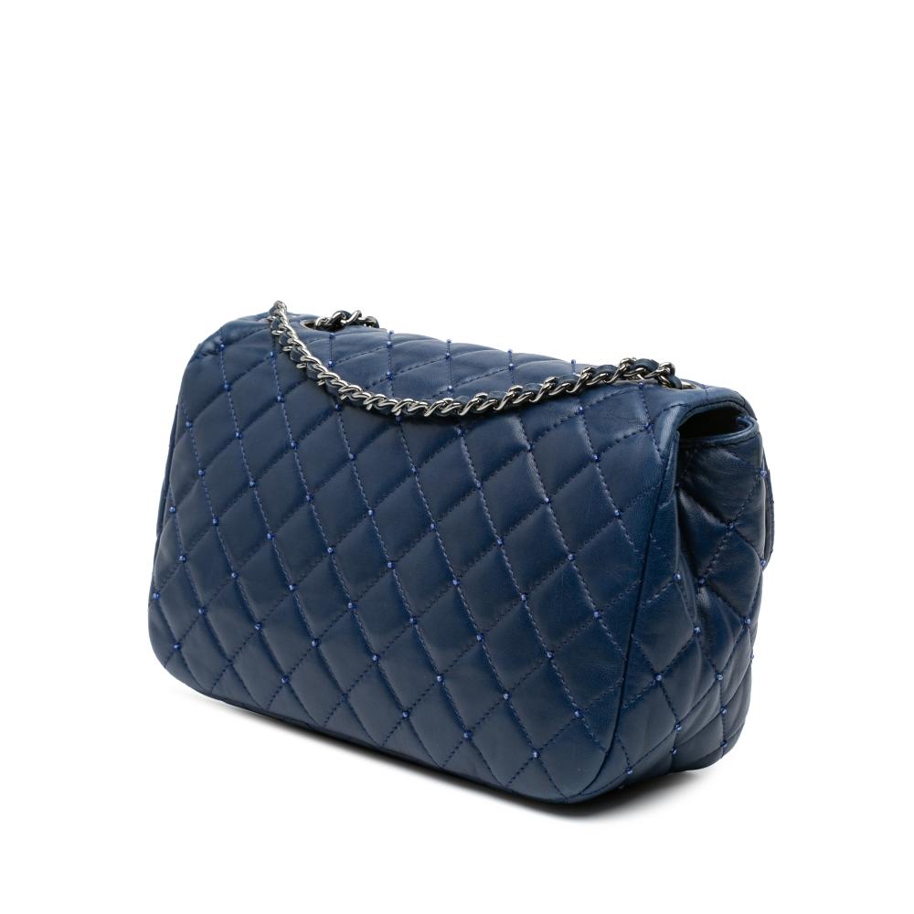 Navy Leather Chanel Flap Bag