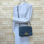 Navy Leather Chanel Shoulder Bag