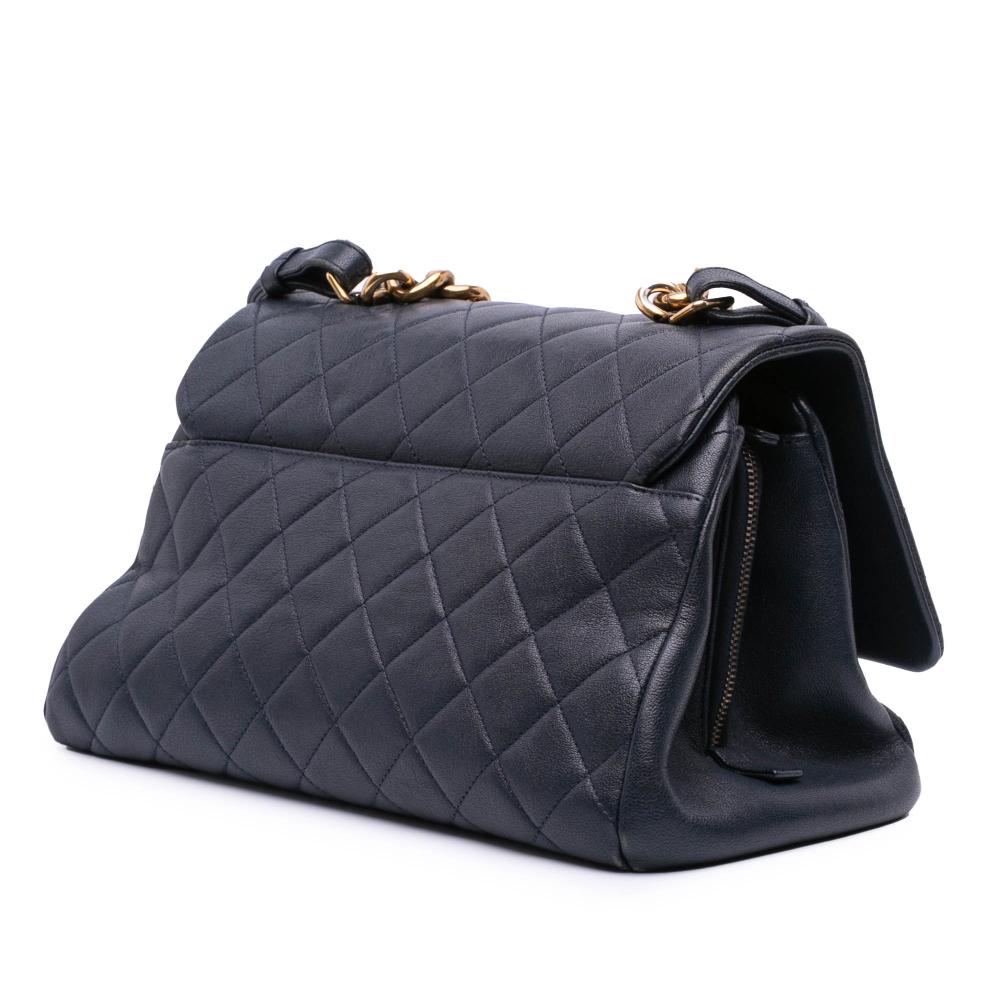 Navy Leather Chanel Flap Bag