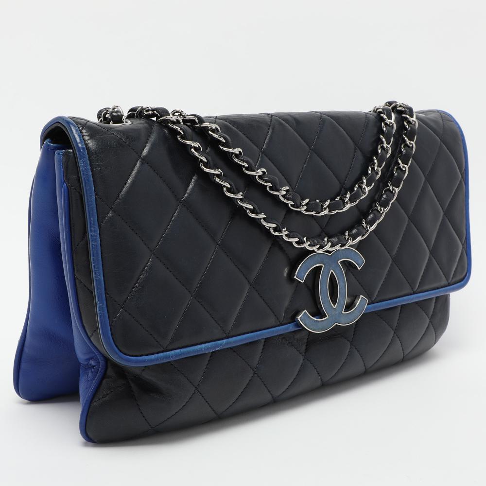 Navy Leather Chanel Flap Bag