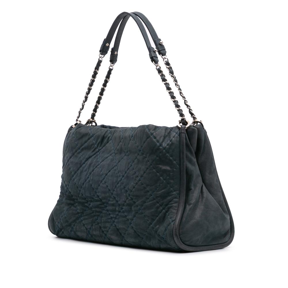 Navy Leather Chanel Tote