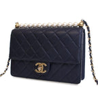 Navy Leather Chanel Flap Bag