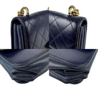Navy Leather Chanel Shoulder Bag