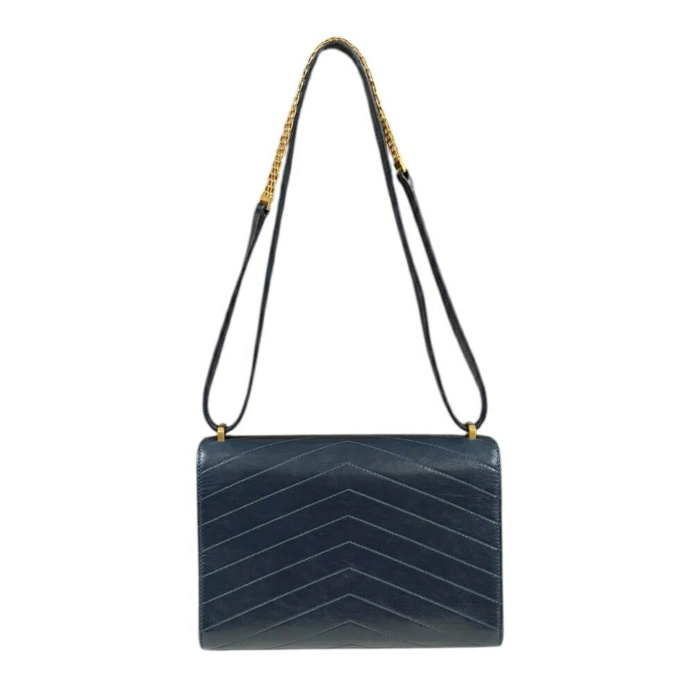 Navy Leather Chanel Shoulder Bag