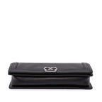 Navy Leather Chanel Clutch