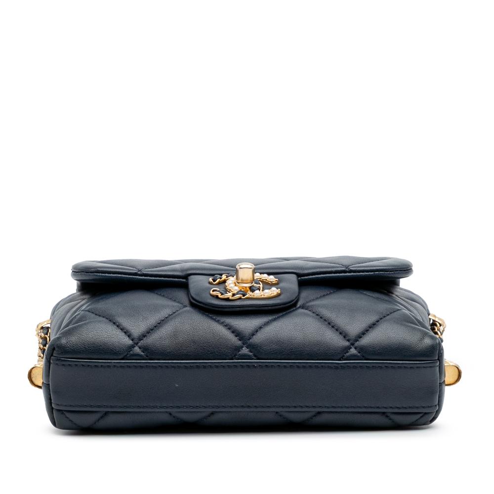 Navy Leather Chanel Flap Bag