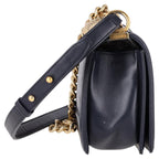 Navy Leather Chanel Shoulder Bag